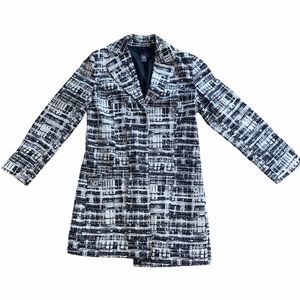 Jules & Leopold Black White Patterned Coat sz 4P